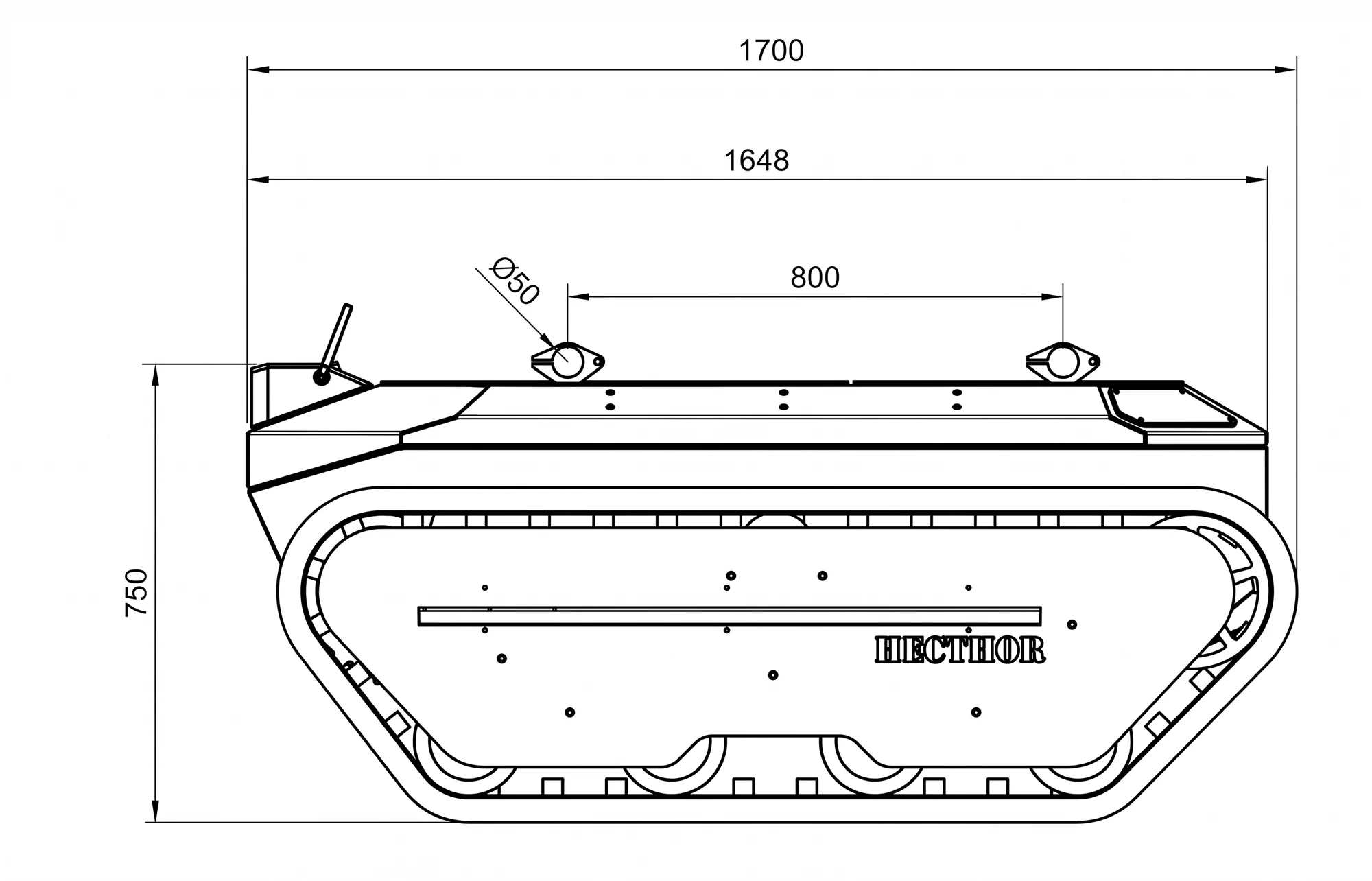 HECTHOR — dimensioned drawing